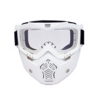 Face protection mask, made from hard plastic + ski goggles, transparent lenses, model TDA03